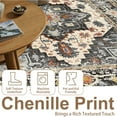 thumbnail image 6 of 5x7 Area Rugs - Ultra-Thin Washble Rug, Stain Resistant Anti Slip Backing Rugs for Living Room,Bedroom, Vintage Home Decor Area Rug, Black, 6 of 6