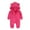 Hot Pink, variant on Snowsuit Baby Girl Hooded Jumpsuit Bear Ear Boy Baby Romper Baby Outfits Warm Baby Boy'S Clothing 0-3 Months