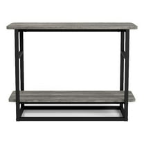 Furniture of America Froy Wood End Table with Shelf in Vintage Gray Oak