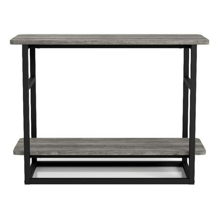 Furniture of America Froy Wood End Table with Shelf in Vintage Gray Oak