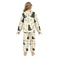 thumbnail image 3 of Fluffy Pajamas Set Fuzzy Winter Warm Pj Sets Pullover Tops and Long Pants White Cat and Black Cat X-Small, 3 of 8