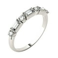 thumbnail image 2 of Charles & Colvard 14K White Gold Moissanite 4x2mm Step Baguette Milgrain Wedding Band-Size 8 0.47cttw DEW, 2 of 8