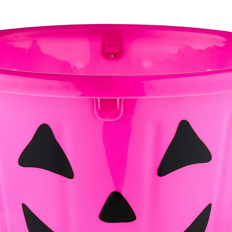 Halloween Jack-O'-Lantern Light-up Bucket, Pink, Way to Celebrate 