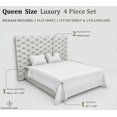 thumbnail image 5 of Signature 100% Cotton Sheets - 4 Piece - Sheet & Pillowcase Sets - Grey Sheets Queen Set - Hotel Luxury - Organic Cotton Sheets - Cooling Sheets - Extra Soft - Queen Bed Set - Deep Pocket Queen Sheets, 5 of 7