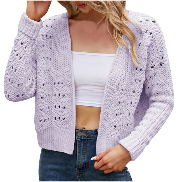 Cárdigan Para Mujer Casual Moda Cuello en V Color Sólido Manga Larga Tops Blusa Odeerbi ODB138848