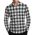 thumbnail image 2 of ZyeKqe Long Sleeve Shirts for Men Plaid Button down Blouses Loose Fitted Casual Collared Dress Shirts, 2 of 9