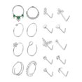 thumbnail image 1 of 18 piercings de nariz modernos para el Día de San Valentín y actividades al aire libre en verano. Color plateado, 1 of 9
