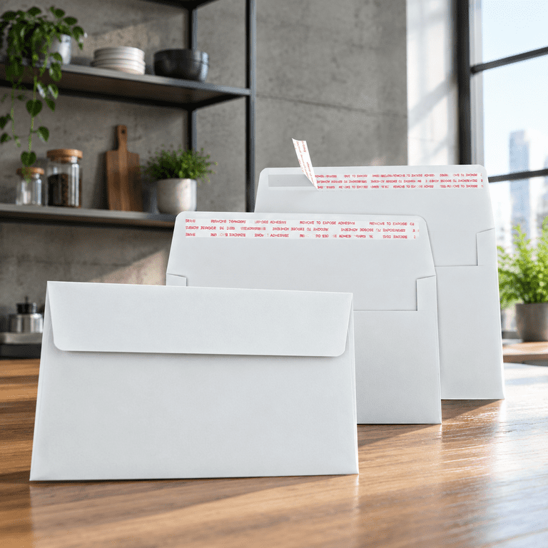 200pcs 5.25x7.25 in Windowless White 120gsm Printable Self-seal ...