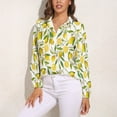 thumbnail image 3 of Limoncello, Lemon Vine Long Sleeve Blouse Woman Streetwear Casual Shirts Summer Oversize Woman Streetwear Clothing Birthday Present, 3 of 7