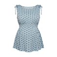 thumbnail image 5 of Gyujnb Maternity Polka Dot Peplum Top Sleeveless Tie Shoulder Smocked Waist Casual Pregnancy Blouse,S, 5 of 5