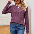 thumbnail image 5 of Scyoekwg Womens Tunic Tops Crew Neck Stripe Brushed Tunic Sweatshirts Loose Long Sleeve T Shirts Dressy Casual Blouses Fall Trendy Solid Color Lightweight Pullover (Wine,XXL), 5 of 8