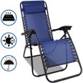 thumbnail image 1 of Relajante Textileno Jardín, Silla Plegable de Gravedad Cero, 165 x 112 x 65 cm, Azul, con Almohada, Textilene, Carga máxima: 100 kg, Material: Acero, 1 of 5