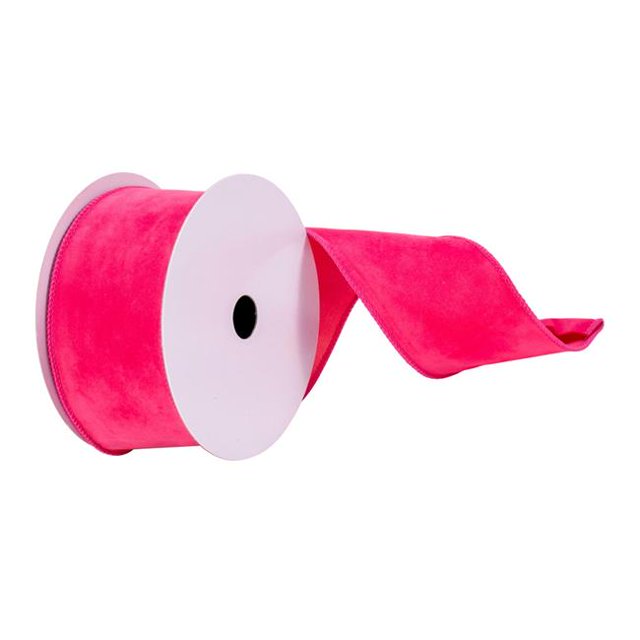 Vickerman Q214869 2.5 in. x 10 Yards Pink Faux Suede Ribbon