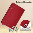 thumbnail image 5 of Slim Case for Apple iPad 6th 5th Generation/ iPad Air 1 2, PU Leather Lightweight Hand Strap Stand Feature Drop Protection Back Cover for iPad 9.7" 2018/2017/ iPad Air 1st 2nd Gen, Red, 5 of 7