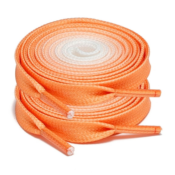 2Pair Flat Shoelaces Strings Replacement for Sneakers Athletic Shoes Orange