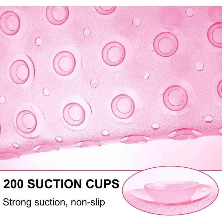 Pink/Green/Blue Suction Cup Non Slip Bath Mat Resin Washable Bathroom