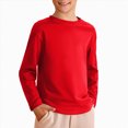 thumbnail image 2 of UAYOTSE Little Boys Plain Solid Long Sleeve Tees Kids Lightweight Casual Crew Neck Base Shirts,Sizes 9-10 Years, 2 of 4