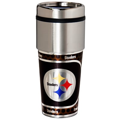 Pittsburgh Steelers 16 oz. Stainless Steel Travel Tumbler Metallic Graphics