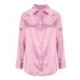 thumbnail image 7 of AherBiu Womens Button down Shirts Satin Long Sleeve Tops Lapel Neck Dressy Casual Elegant Ladies Blouse, 7 of 7