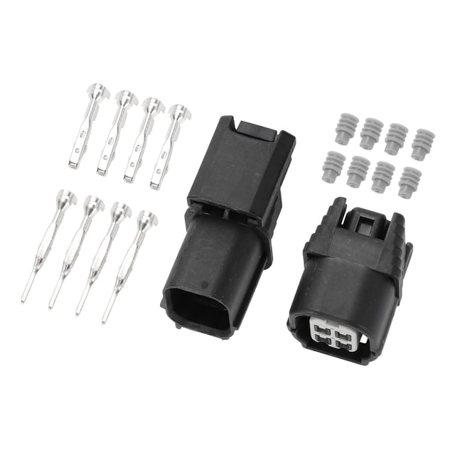 Conector de sensor de oxígeno macho hembra a prueba de agua de 4 pines Unique Bargains para Honda FK2 FK8 1set