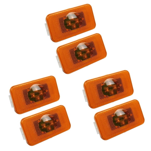 6 Pcs 24V Voiture Camion Marqueur Latéral à DEL 4 DEL Ambre Indicateur Lampes d'Avertissement pour Camions FM/