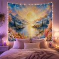 thumbnail image 2 of Wildflower Field by a Moonlit Mountain Lake, Dreamy Fantasy Style for Nature Lovers, Celestial Wall Art, Housewarming Gift, Tapestry Wall Hanging for Bedroom and Dorm, 2 of 7