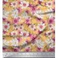 thumbnail image 1 of Soimoi Poly Georgette Fabric Cosmos Floral Printed Fabric 1 Yard 52 Inch Wide, 1 of 3