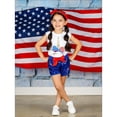 thumbnail image 6 of Girls 4th of July "'Merica" Printed Top & Sequin Bow Shorts, Size: XXL-7Y, 6 of 8