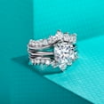 thumbnail image 4 of AnuClub Cushion Cut Moissanite Engagement Rings Bridal Set 4.52cttw(3CT Center Stone) D Color VVS1 925 Sterling Silver 3-in-1 Wedding Promise Ring for Women with Certificate, 4 of 8