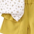 thumbnail image 4 of SGFCWSX Girls 2 Piece Outfits Floral Ruffle Sleeve Tops Layered Bow Shorts Summer Casual Clothes Set Yellow Size 12M, 4 of 7