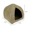 thumbnail image 6 of SUSSEXHOME Pets 13.8 x 13.8 x 13.8 Inches Washable Pet Tent Bed - Cozy Covered Small Cat Bed and Dog Igloo Bed - Dog Cave Bed and Cat House for Indoor Cats - LATTE, 6 of 8
