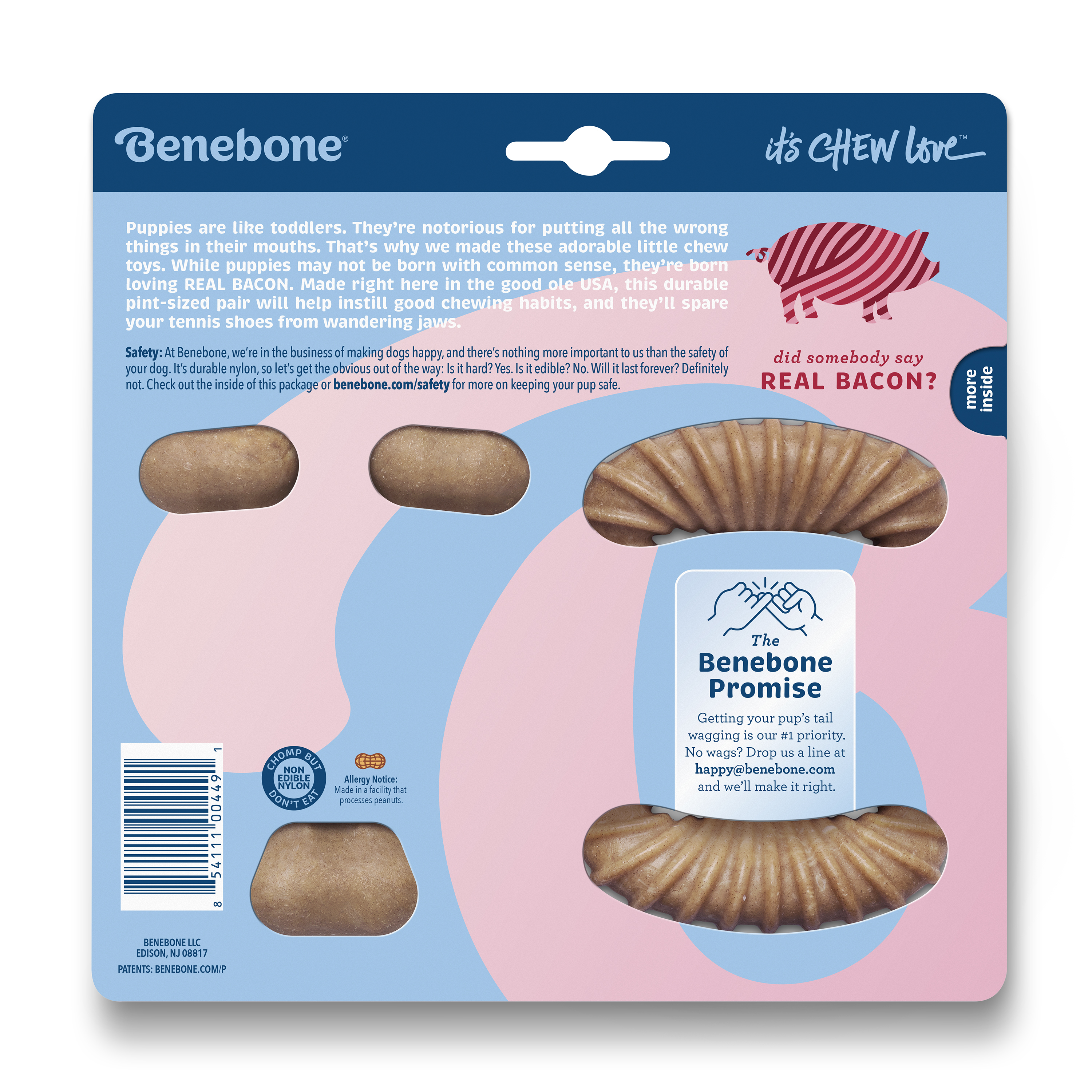 Benebone Puppy Wishbone Chew Toys, Bacon Flavor, 2-Pack photo 8