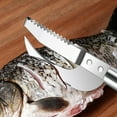 thumbnail image 6 of Mrmaere 2-in-1 Stainless Steel Fish Descaler and Gutting Knife, Ergonomic Fish Scaler and Belly Planing Knife, Multipurpose Kitchen Fish Cleaning Tool with Thick Blade Silver, 6 of 9