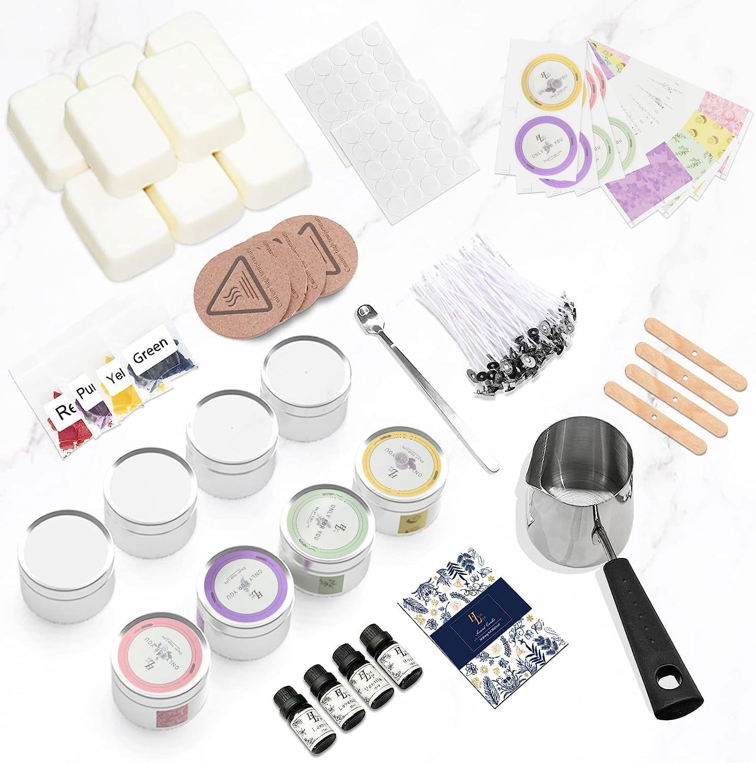 Candle Making Kit,Complete Candle Making Kits for Adults Kids,DIY Scented Candle Making Supplies Include Soy Wax for Candle Making,Scent Oils Wicks Dyes Candle Jars Melting Pot,Arts and Crafts Kits - image 2 of 9