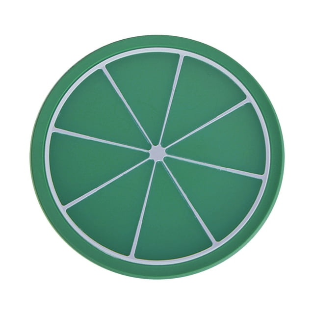 Toystoory Posavasos de silicona duradero para frutas, posavasos de silicona para taza de té, soporte para bebidas, mantel individual Mostrada naranja verde PC 1