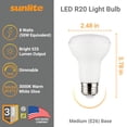 thumbnail image 2 of Sunlite LED 90 CRI R20 Recessed Light Bulb, 8 Watts (50W Equivalent), Medium E26 Base, Dimmable,UL Listed, 3000K Warm White, 6-Pack, 2 of 6