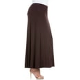 thumbnail image 2 of 24/7 Women's Plus Size Comfort Apparel Womens Comfortable Fit Elastic Waist Plus Size Maxi Skirt, 2 of 4