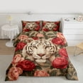 thumbnail image 2 of Feelyou 3D White Tiger Queen Comforter Set, Romantic Red Flower Bedding Sets, Happy Valentines Day Reversible Bedding Comforter Set, Microfiber Bedroom Decor, 3pcs, 2 of 8