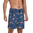 thumbnail image 2 of Balery French Bulldog Dog In Beret Pantalones cortos de pijama de punto de algodón para hombre con cinturilla y bolsillos-Small, 2 of 6