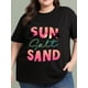 thumbnail image 1 of Sun Salt Sand Graphic T-Shirt - Tropical Beach Design with Palm Trees & Sunset, 100% Cotton Unisex Casual Tee for Men & Women, Soft Breathable Short Sleeve Shirt Comfortable Fit Shirt, 1 of 6