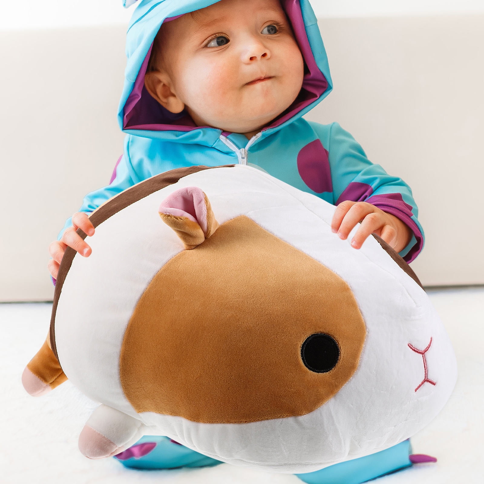 LEORX Adorable Capybara Plush Pillow Toy Cartoon Guinea Pig Shape 1Pcs Relaxation