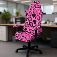 thumbnail image 5 of Whosucclay Pink Love Leopard Print Gaming Chair Slipcover Stretch Gaming Chair Seat Cover with Zipper Gamer Chairs Protector Fits Most Office/PC Chairs & Racing Style Seats, 5 of 8