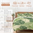thumbnail image 6 of Queen 4 Piece Bedding Set Summer Simple Tropical Leaves Soft Breathable Duvet Cover and Pillowcase,Watercolor Palm Leaf Duvet Cover Set Washable Bed Sheets for Bedroom Dormitory Guest Room, 6 of 9