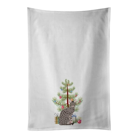 

Ocicat #1 Cat Merry Christmas White Kitchen Towel Set of 2 19 in x 28 in