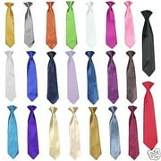 Stain Solid 23 Color Clip on Long tie Necktie for Boys Formal Tuxedo Suits S-20