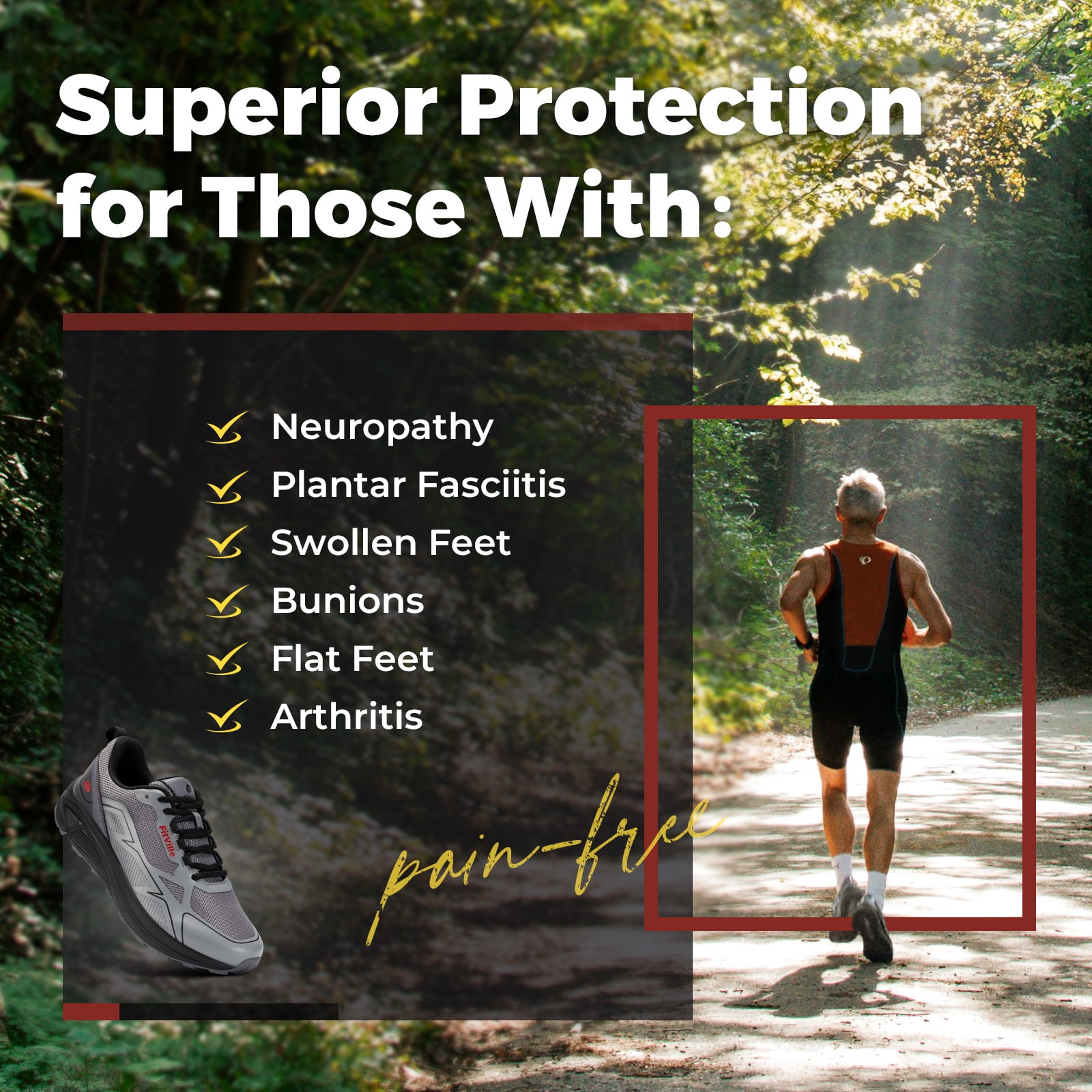 FitVille Trail Running Shoes for Men with Extra Wide Toe Box, 10.5 x-Wide