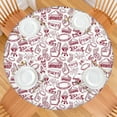 thumbnail image 2 of Red Football Event Elements Pattern Round Fitted Tablecloth with Elastic Edge,Dining Table Cover Waterproof,Outdoor Round Tablecloth for Camping,Dining,Indoor and Outdoor, 2 of 7