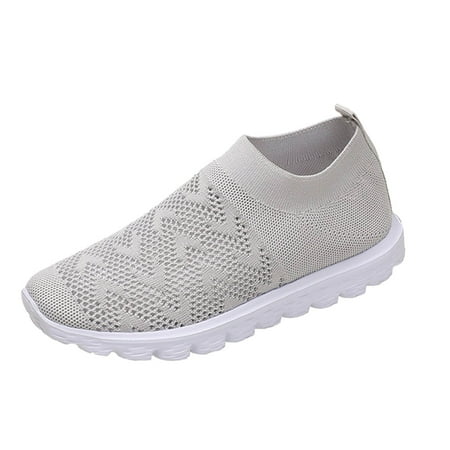 

Larisalt Sneakers For Women Casual Mesh Walking Shoes Women Fashion Sneakers Comfort Wedge Platform Loafers Gray