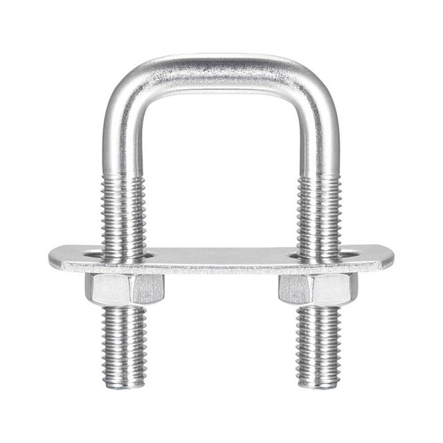 Unique Bargains Square U-Bolts 2 Sets 27mm Inner Width 50mm Length M8 304 Stainless Steel U Clamp Bolt