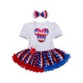thumbnail image 1 of StylesILove Infant Toddler Baby Girl 4th of July American Flag Holiday Short Sleeve Romper Tutu Dress and Headband 2 pcs Set Outfit, 1 of 1